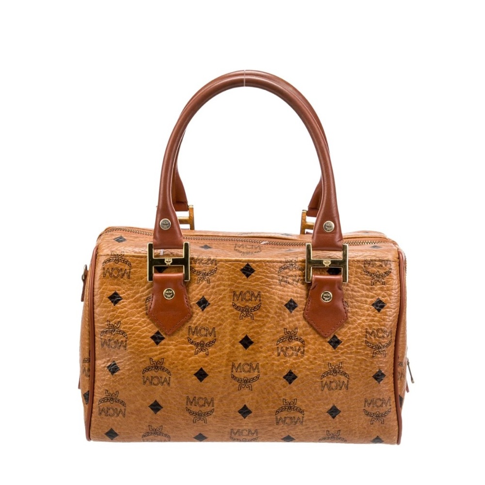 MCM Cognac Visetos Satchel Bag - Picture 2 of 7